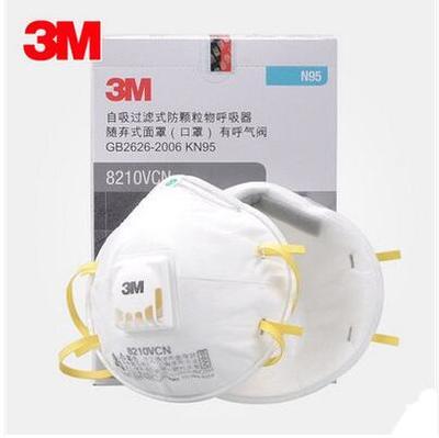 3M 8210VCN 防工業粉塵N95 呼吸閥頭帶式防塵口罩